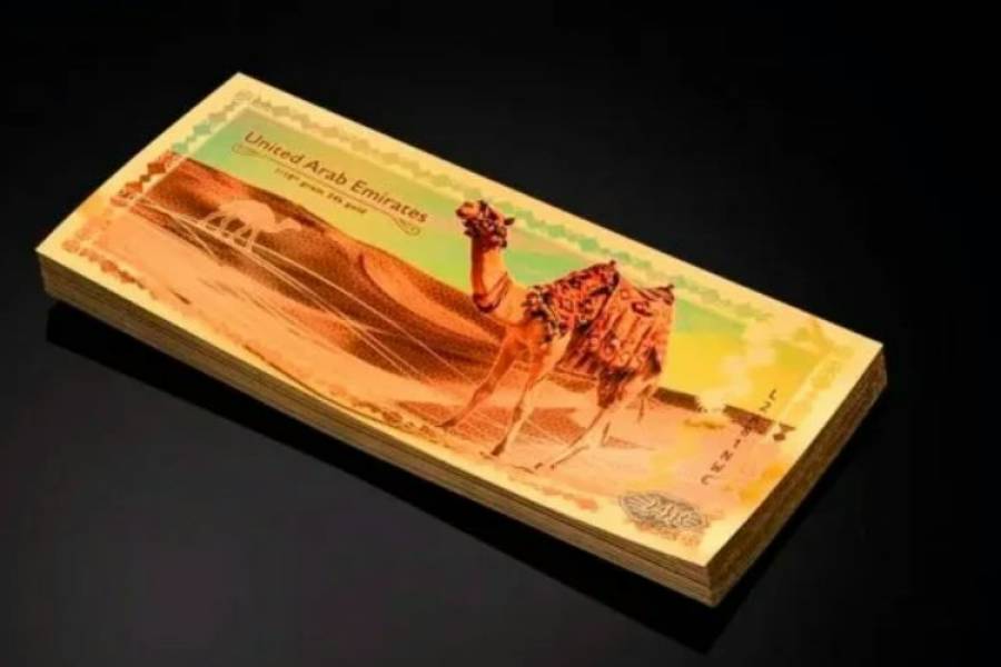 Dubái emitió un billete de oro de 24 quilates