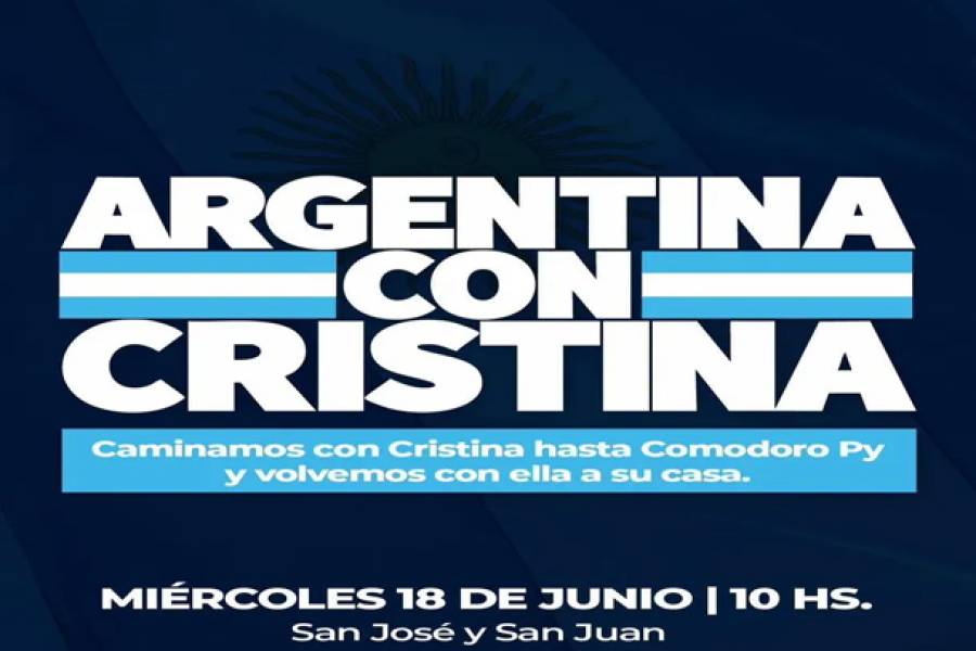Oficial: a qué hora y desde dónde iniciará la marcha para acompañar a Cristina Kirchner a Comodoro Py