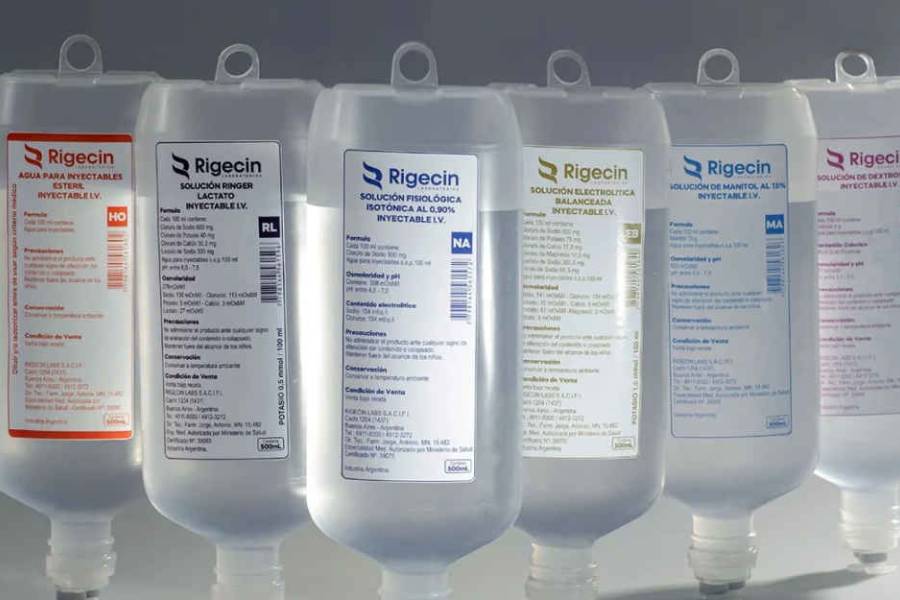 Prohibición y retiro de lotes de solución fisiológica Rigecin por defectos de calidad
