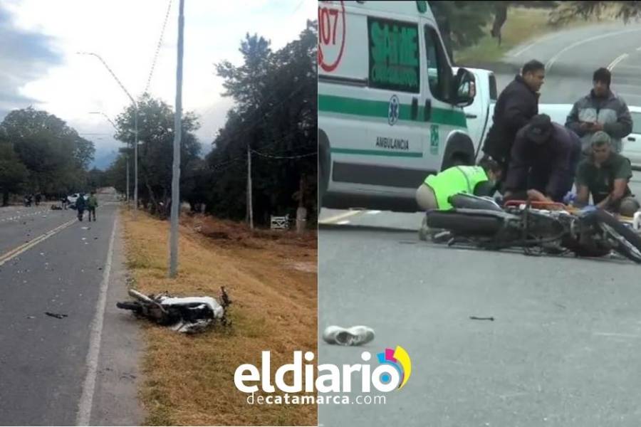 Tres motociclistas resultaron heridos de gravedad tras colisionar las motos en que se conducían