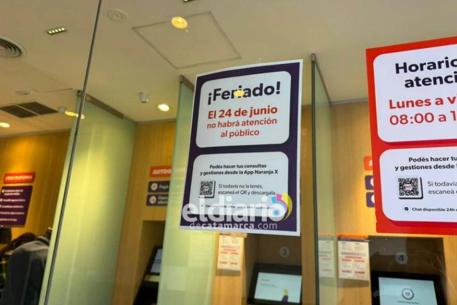 Dispar atención bancaria por feriado por San Juan Bautista