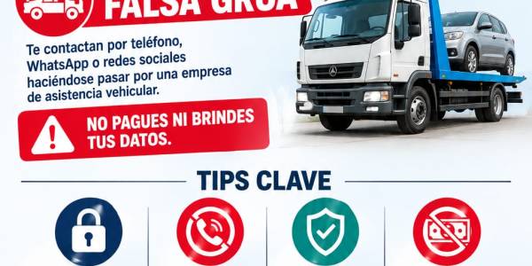 Ojo: Ciberestafas solicitando grúas
